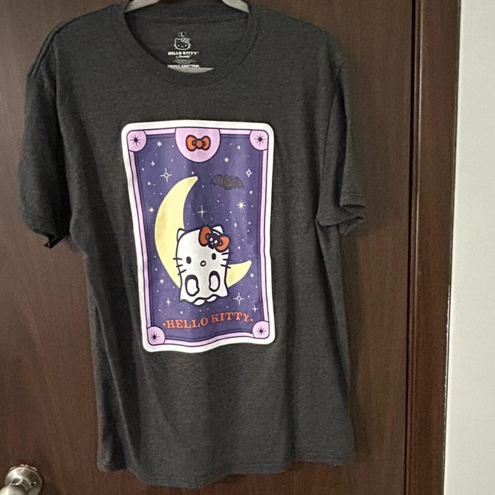 Hello Kitty Gray Halloween Ghost Tshirt Unisex Large Sanrio
